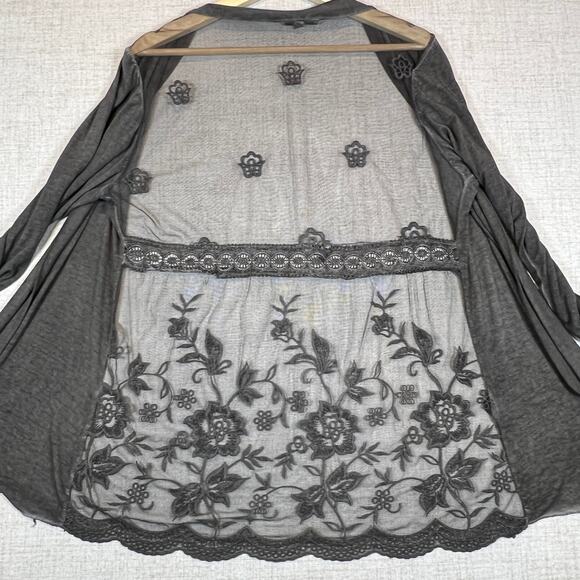 Loggia de Jessitori Velvet Lace Cardigan L Mesh Back Fairy Whimsigoth Ethereal - Picture 3 of 8